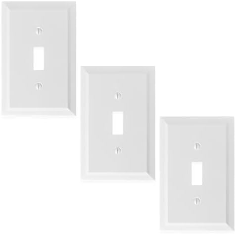  Questech Outlet Covers Bright White Satin 1-Gang Switch Plates 3 Pack for Home Decor
| Single Duplex Wall Plates Decora
