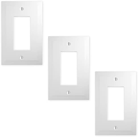 Questech Outlet Covers Bright White Satin 1-Gang Switch Plates 3 Pack for Home Decor
| Single Duplex Wall Plates Decora