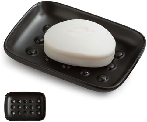 Ceramic Soap Dish Bar Cleaner for Shower Easy to Clean Bath Shower Bathroom Kitchen Sink