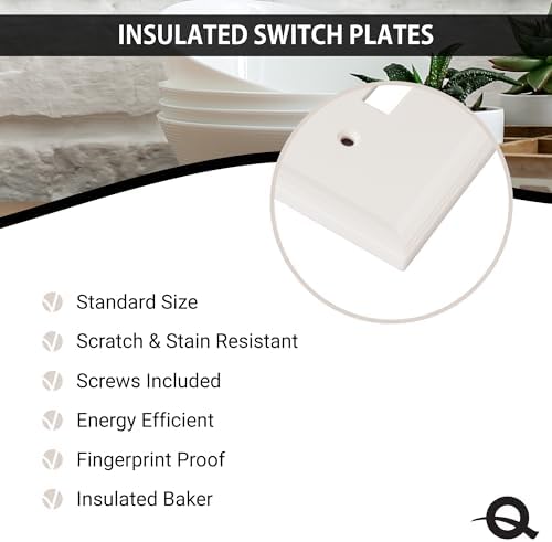  Questech Insulated Single Toggle Wall Plate for Electrical Outlets
| Decorative White Questech Light Switch Cover 1-Gan