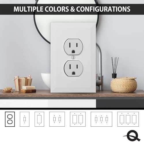  Questech Outlet Covers Bright White Satin 1-Gang Switch Plates 3 Pack for Home Decor
| Single Duplex Wall Plates Decora